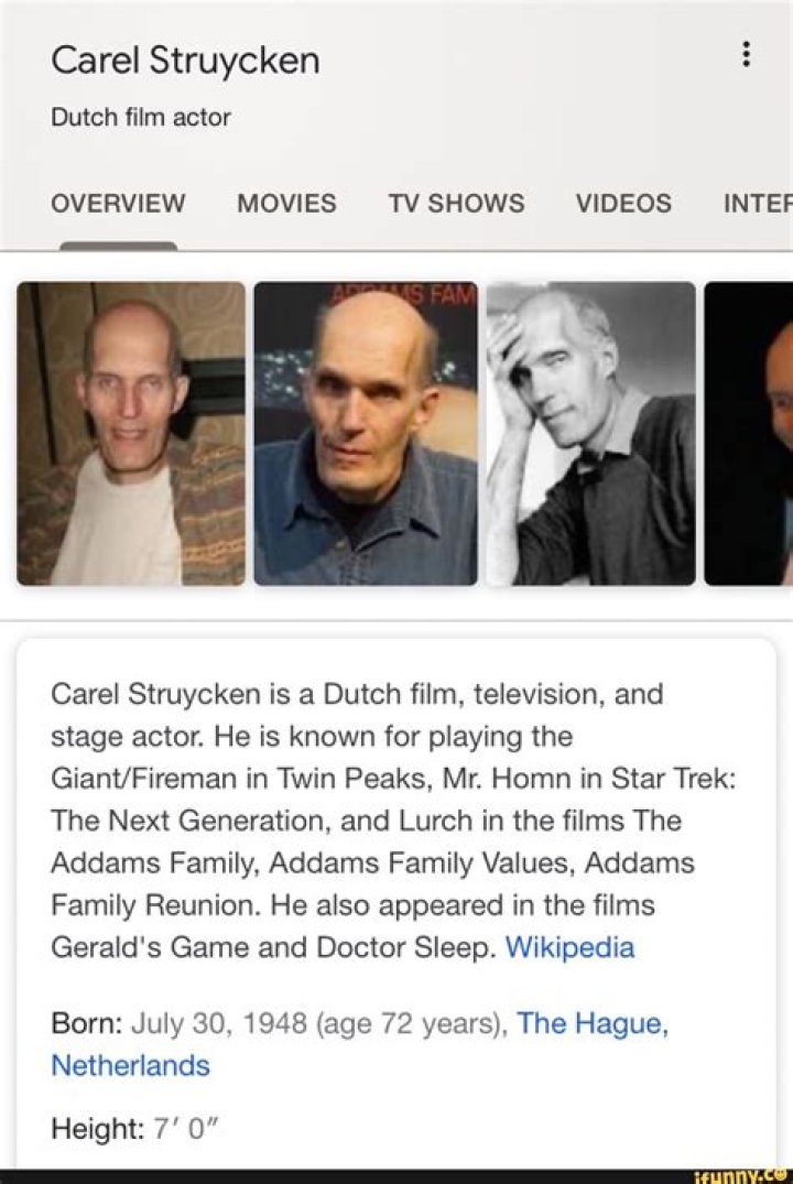 Carel Struycken Biography, Height, Age, Wife, Net worth, Family