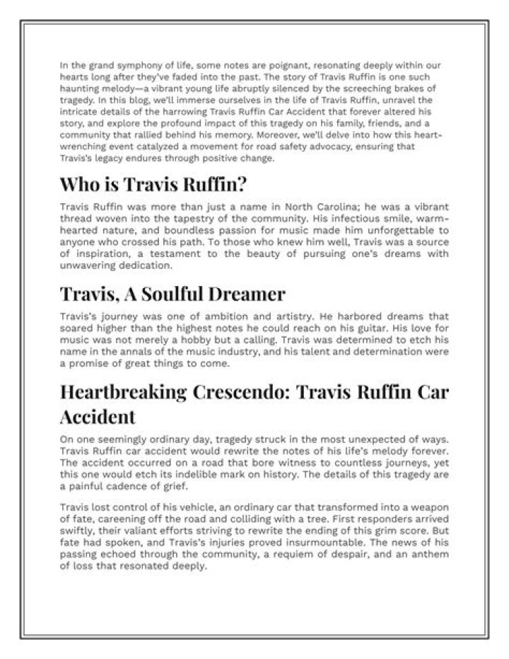 Understanding The Travis Ruffin Car Accident